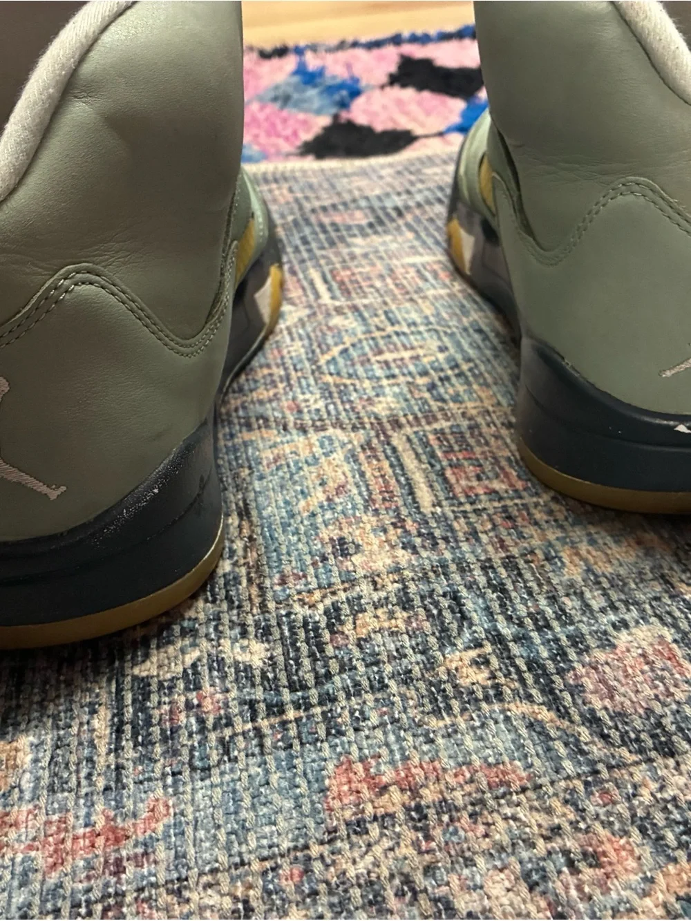 Jordan High-Top Sneakers in Mint Green and Yellow Accents